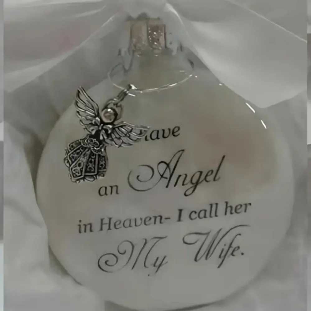 New Memorial Angel Ball Ornament – “My Wife” – Hanging Christmas Ornament
